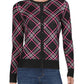 Charter Club Women's Plaid Cardigan Sweater Black Size Small