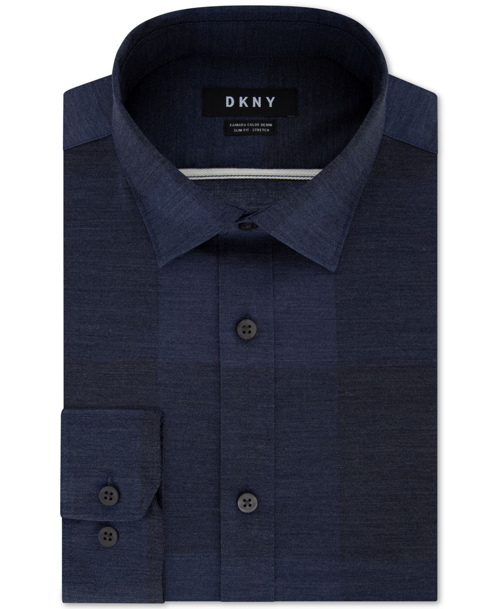 DKNY Men's Dress Shirt Jay Slim Fit Long Sleeve Stretch Blue Size 17.5
