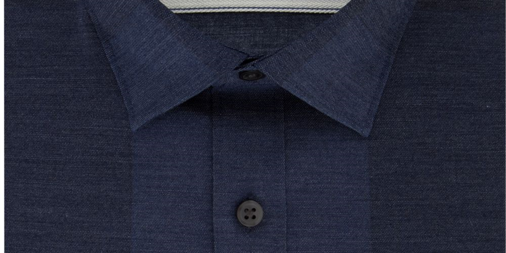 DKNY Men's Dress Shirt Jay Slim Fit Long Sleeve Stretch Blue Size 17.5X34-35