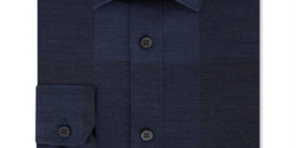 DKNY Men's Dress Shirt Jay Slim Fit Long Sleeve Stretch Blue Size 17.5X34-35