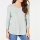 INC International Concepts Women's Scoop Neck T-Shirt Top Antique Sage Size Large