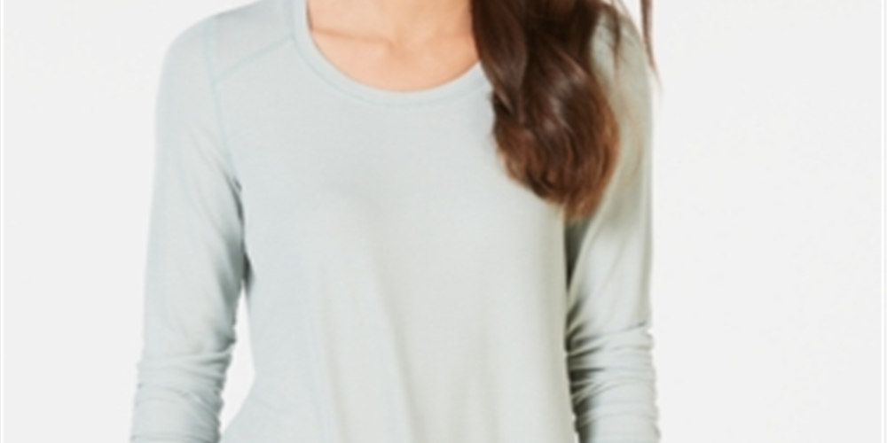 INC International Concepts Women's Scoop Neck T-Shirt Top Antique Sage Size Large