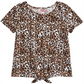 Epic Threads Big Girl's Leopard Print Tie Front T-Shirt Brown Size X-Large