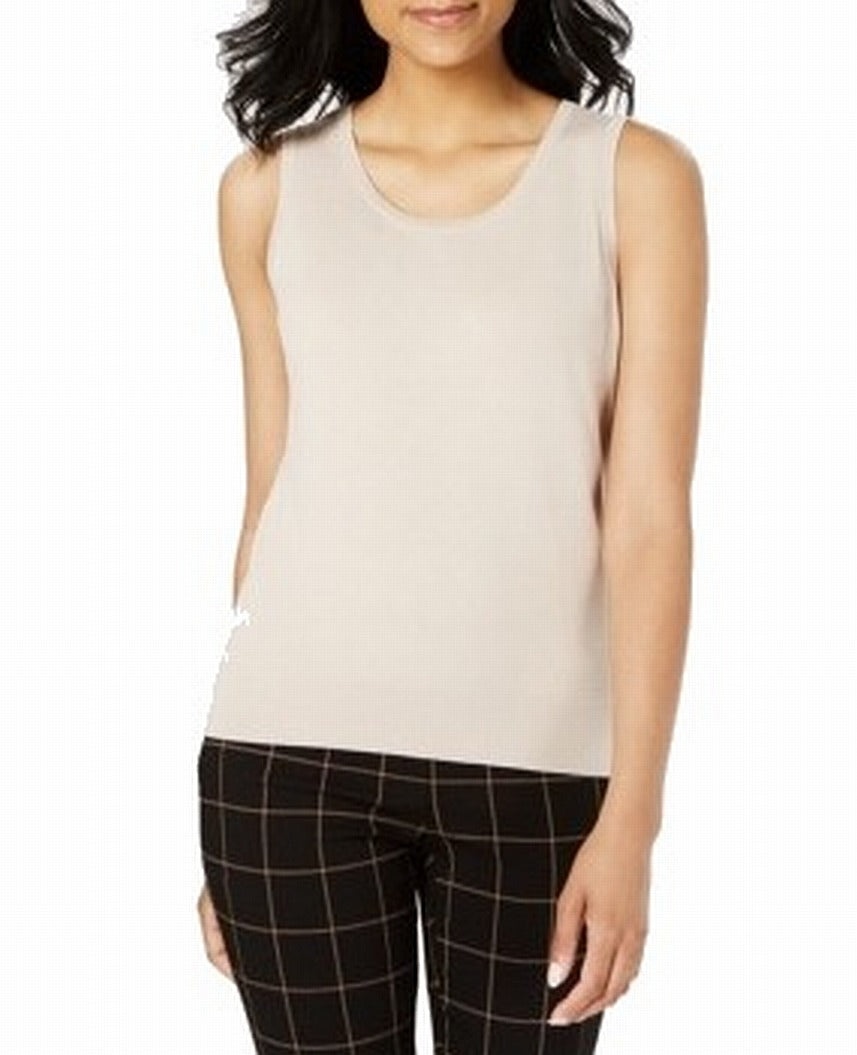 Charter Club Women's Sweater Sleeveless Crewneck Cardigan Brown Size XX-Large