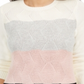 Charter Club Women's Colorblocked Textured Sweater Vanilla Size Petite XL