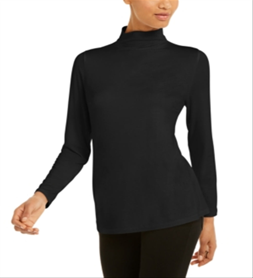 Alfani Women's Mock Neck Top Black Size XX-Large
