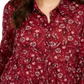 Style & Co.Women's Floral Print Tiered Shirt Wine Size Petite S