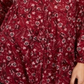 Style & Co.Women's Floral Print Tiered Shirt Wine Size Petite S