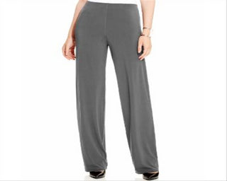 Alfani Women's Knit Wide Leg Pant Gray Size Petite Medium