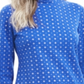 Karen Scott Women's Snowflake Dot Printed Mock Neck Top Blue Size Small
