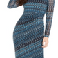 INC International Concepts Women's Side Ruched MIDI Dress Blue Size 16