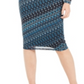 INC International Concepts Women's Side Ruched MIDI Dress Blue Size 16