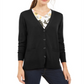 Charter Club Women's Merino Wool V Neck Cardigan Black Size X-Small