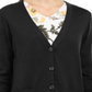 Charter Club Women's Merino Wool V Neck Cardigan Black Size X-Small