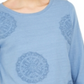 Charter Club Women's 3/4 Sleeve Printed Top Blue Size Medium
