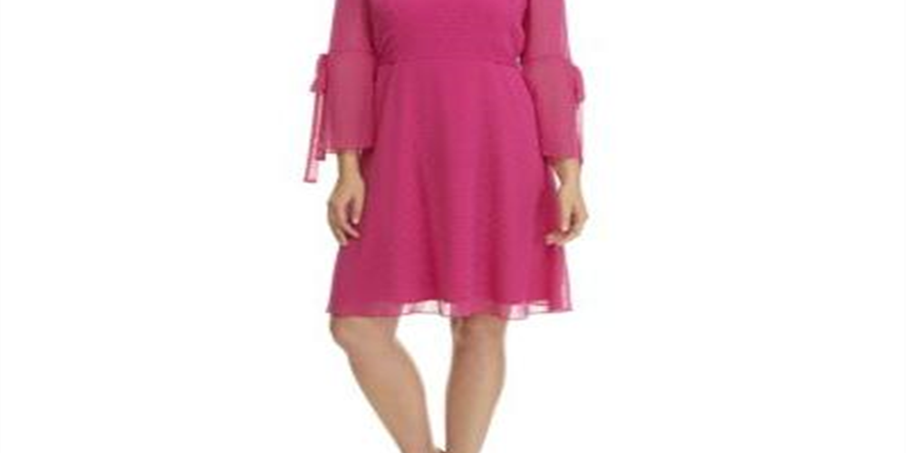 Nine West Women's Career Dresses Flamenco Jacquard Fit & Flare Dress Pink Size 10