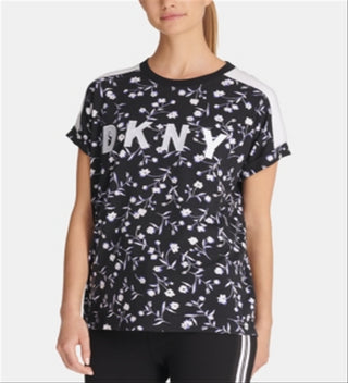 DKNY Women's Logo Relaxed T-Shirt Black Size Small