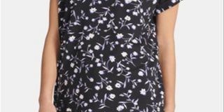 DKNY Women's Logo Relaxed T-Shirt Black Size Small