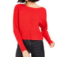 Bar III Women's Ribbed Long Sleeve Sweater Red Size S