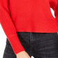 Bar III Women's Ribbed Long Sleeve Sweater Red Size S