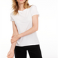 Maison Jules Women's Tie Back Solid T-Shirt White Size Small