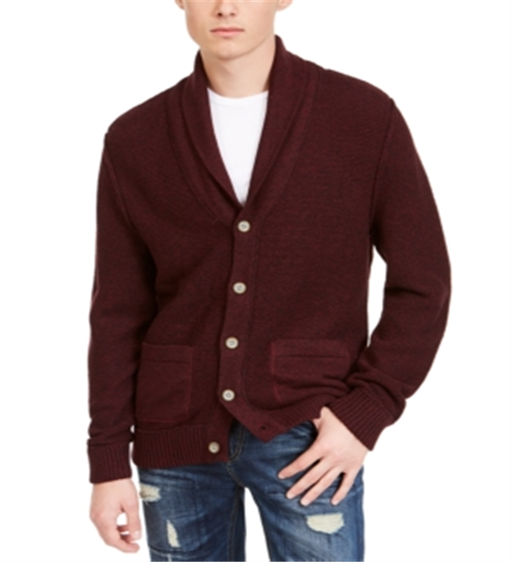 American Rag Men's Links Cardigan  Burgundy Size X-Large