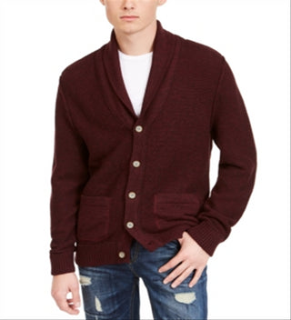 American Rag Men's Links Cardigan  Burgundy Size X-Large