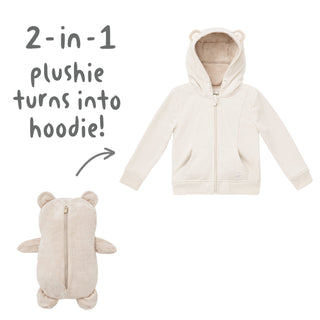 Cubcoats Kid's Transforming 2 in 1 Hoodie and Soft Character Plushie Beige Size 2
