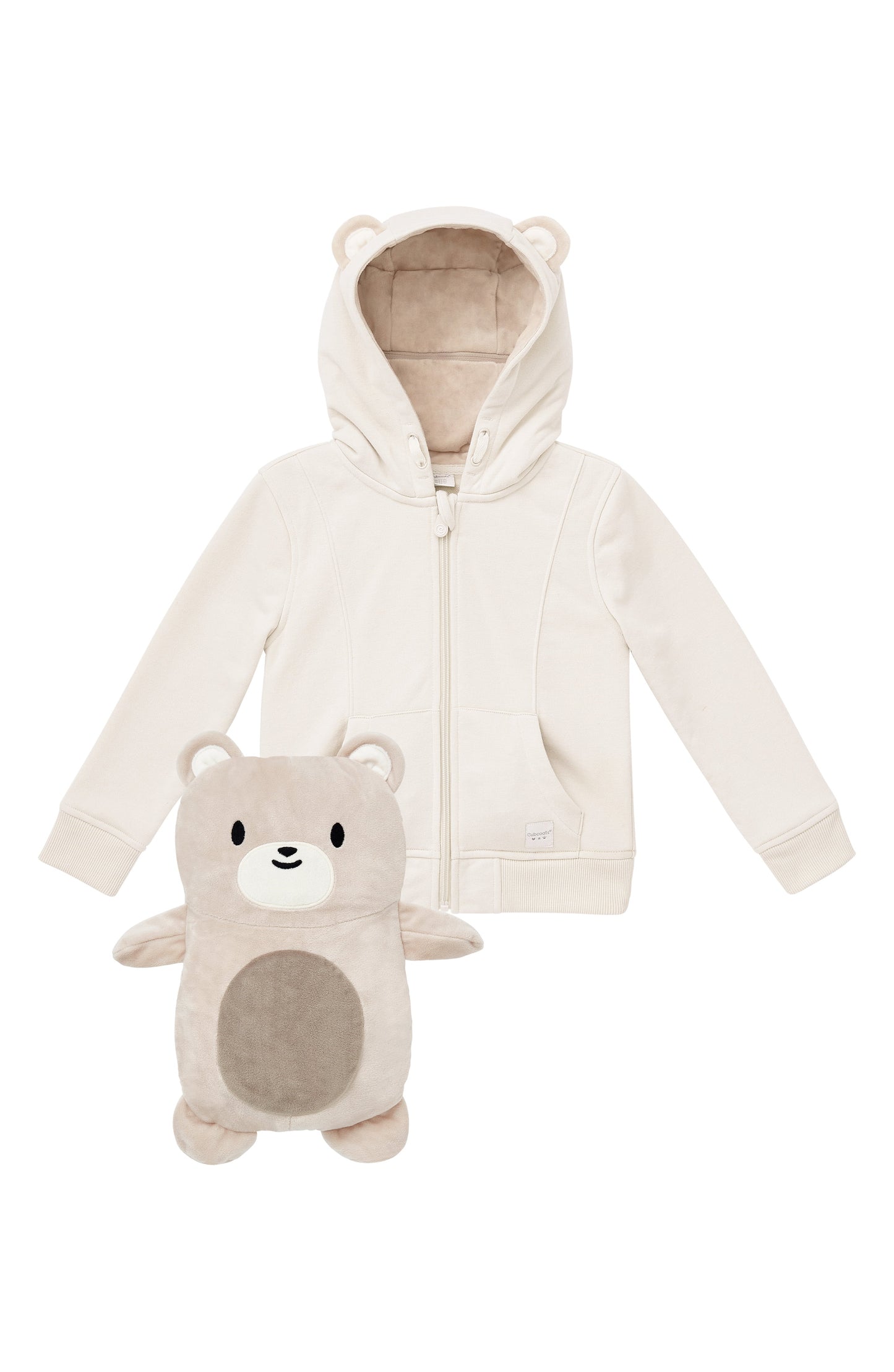 Cubcoats Kid's Transforming 2 in 1 Hoodie and Soft Character Plushie Beige Size 2