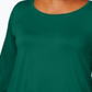 JM Collection Women's Scoopneck Top Green Size 1X