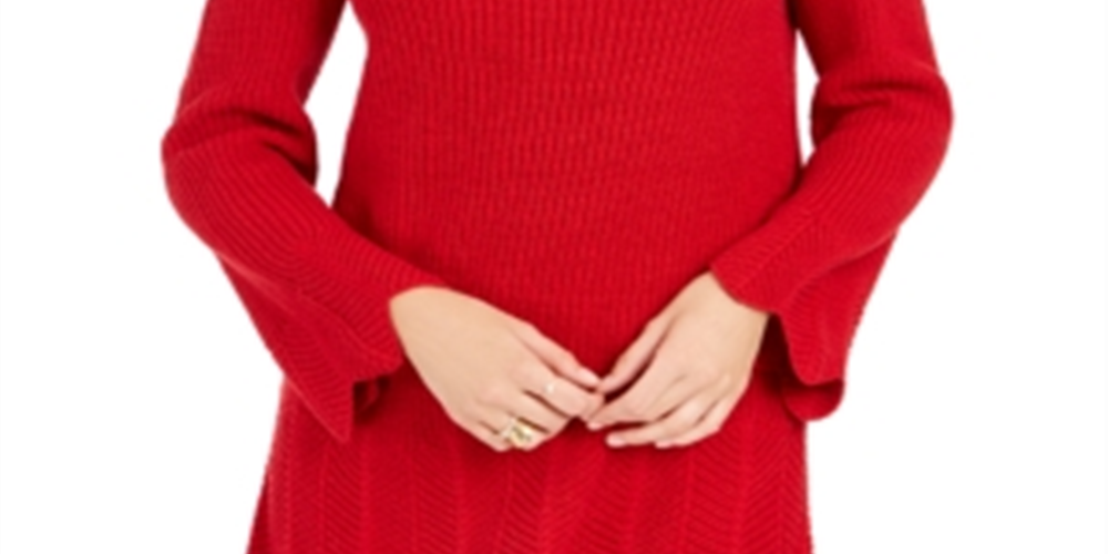 Style & Co.Women's Envelope Neck Scalloped Edge Sweater Dark Kale Size Petite S