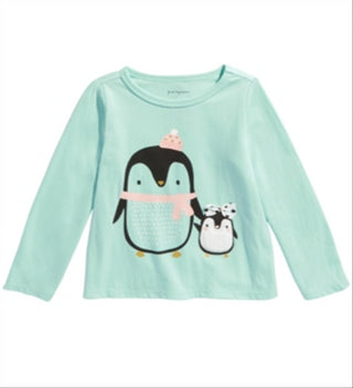 First Impressions Toddler Girl's Penguins Print T-Shirt Green Size 4T