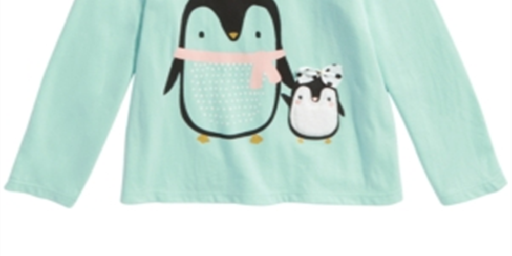 First Impressions Toddler Girl's Penguins Print T-Shirt Green Size 4T