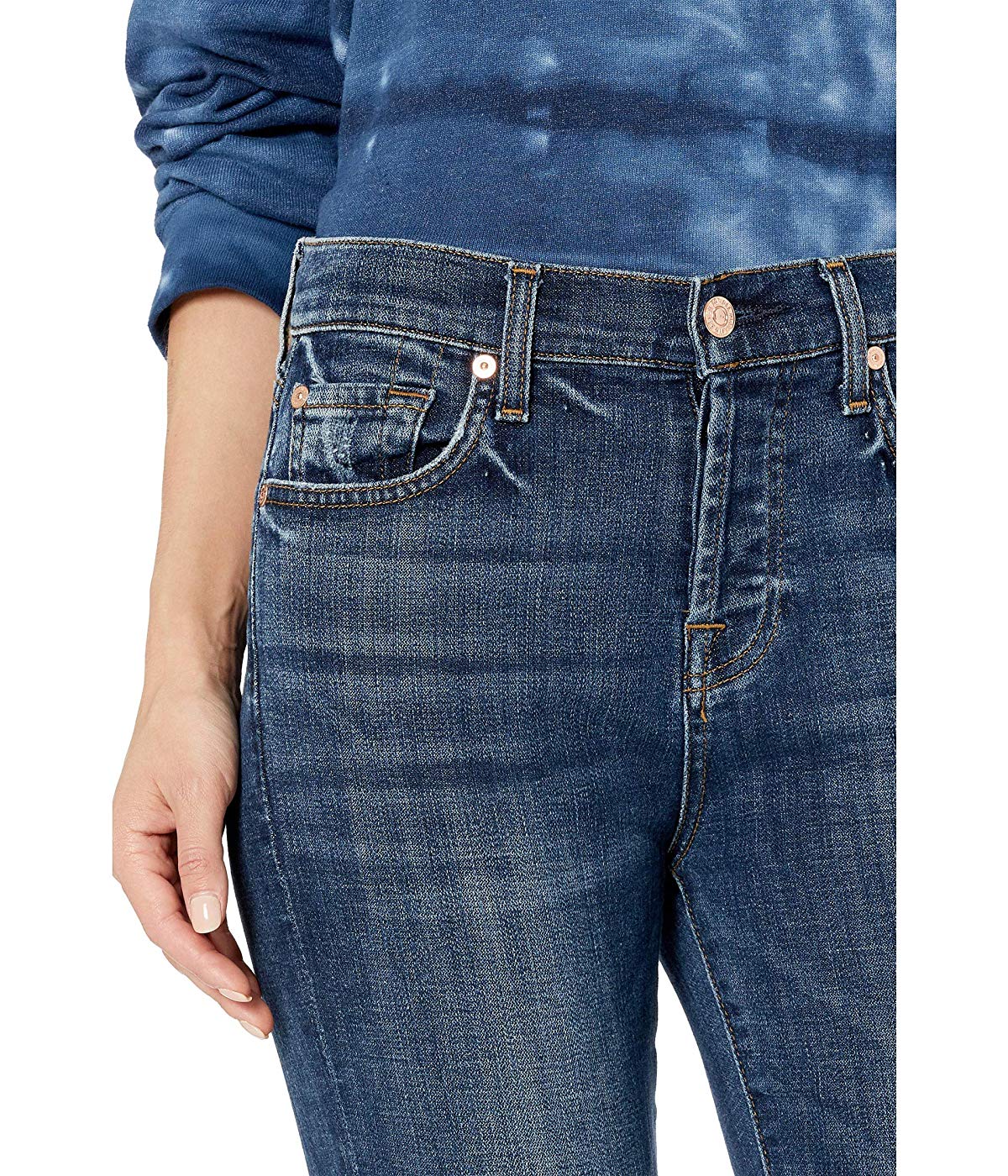7 for All Mankind Women's Josefina Denim Wash Boyfriend Jeans Blue Size 26
