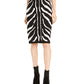 Bar III Women's Zebra Print Sweater Pencil Skirt Black Size Medium