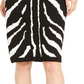 Bar III Women's Zebra Print Sweater Pencil Skirt Black Size Medium