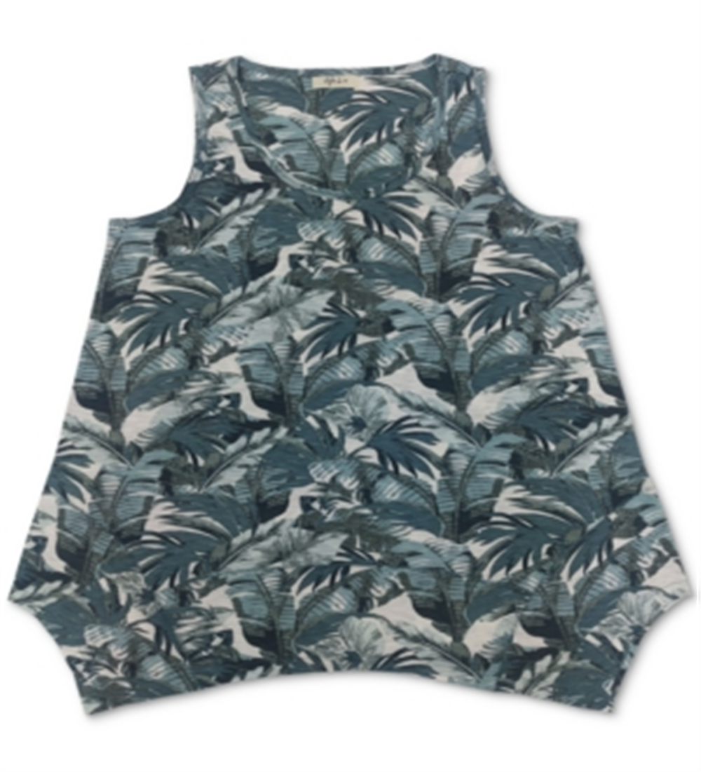 Style & Co.Women's Printed Handkerchief Hem Tank Green Size Small