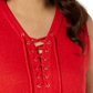 INC International Concepts Women's Lace up Sheer Tank Top Red Size Petite S
