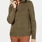 Karen ScottWomen's Wing Collar Zip Neck Sweater Green Size X-Small