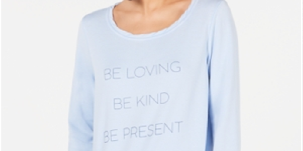 Ideology Women's Be Loving Fitness Activewear Sweatshirt Blue Size X-Small