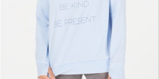 Ideology Women's Be Loving Fitness Activewear Sweatshirt Blue Size X-Small