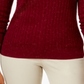 Karen Scott Women's Cable Knit Scoop Neck Sweater Burgundy Size Petite L