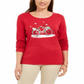 Karen Scott Women's Snow Bike Cotton Top Red Size X-Small