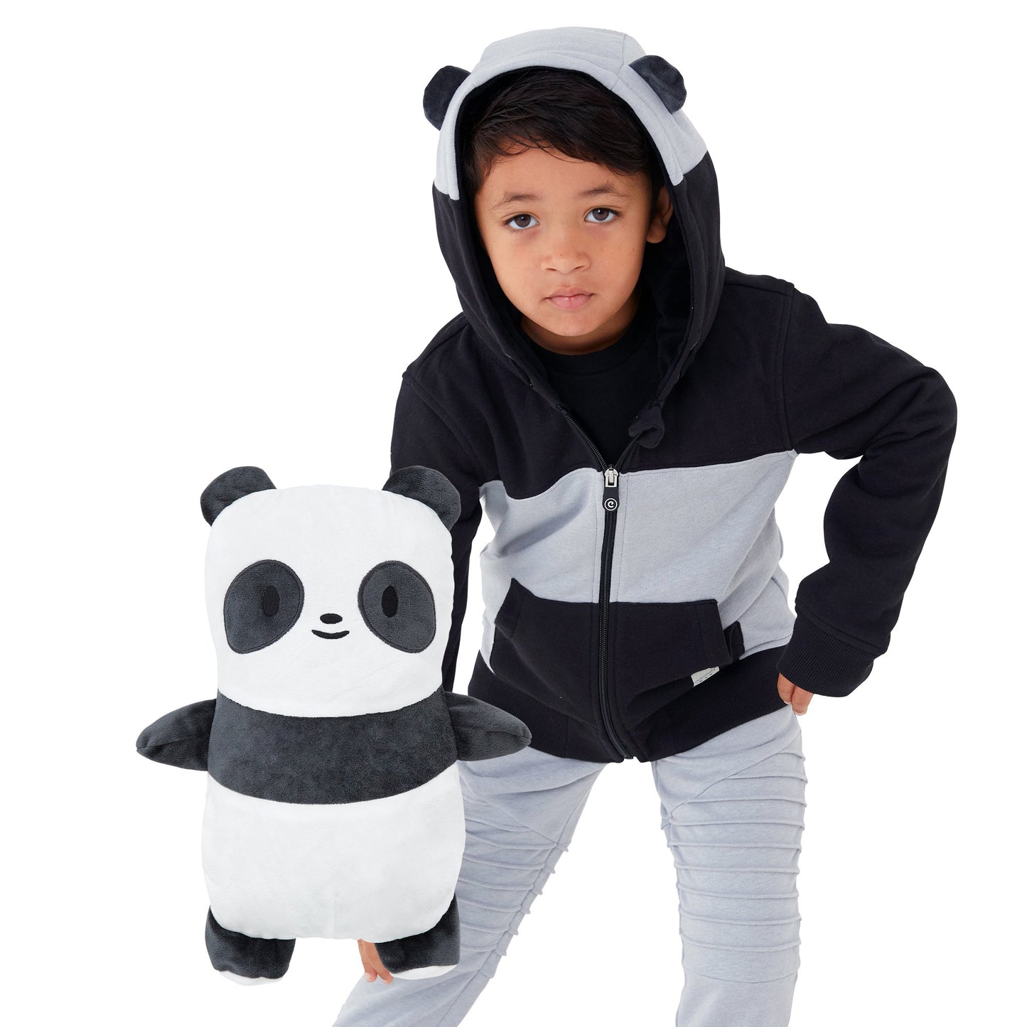 Cubcoats Kid's Transforming 2 in 1 Hoodie Sweater Jacket and Soft Character Plushie Black Size 2T