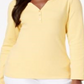 Karen Scott Women's Cotton Henley Top  Yellow Size X-Small