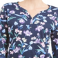 Karen Scott Women's Floral Print Henley Top Blue Size X-Small