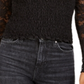 Crave Fame Junior's Lace Smocked Top Black Size Small