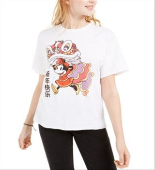 Disney Junior's Graphic Print Cotton T-Shirt White Size X-Large