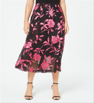Alfani Women's Floral Print A Line Skirt Pink Size 12 Petite