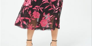 Alfani Women's Floral Print A Line Skirt Pink Size 12 Petite